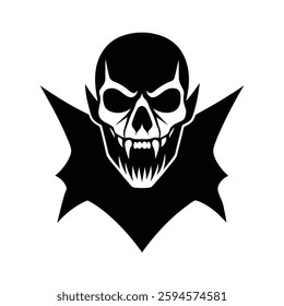 Skull Silhouette Vector icon illustration.