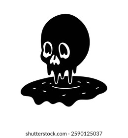 Skull Silhouette vector iconic element.