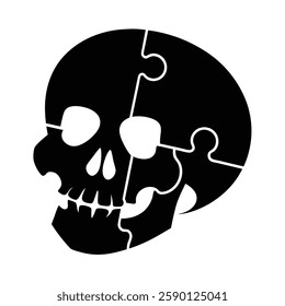 Skull Silhouette vector iconic element.