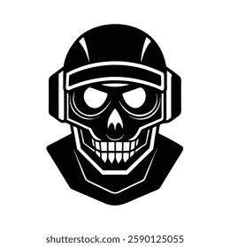 Skull Silhouette vector iconic element.