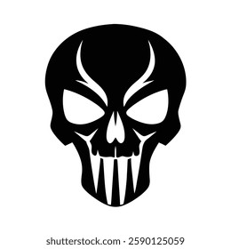 Skull Silhouette vector iconic element.