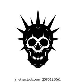 Skull Silhouette vector iconic element.