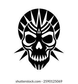 Skull Silhouette vector iconic element.