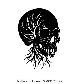 Skull Silhouette vector iconic element.