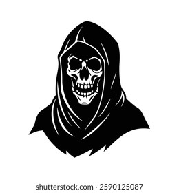 Skull Silhouette vector iconic element.