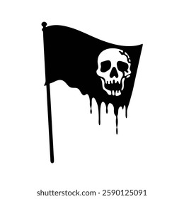 Skull Silhouette vector iconic element.