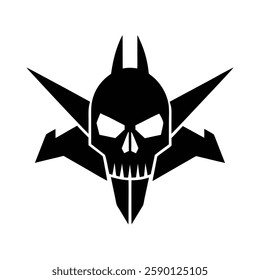 Skull Silhouette vector iconic element.
