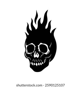 Skull Silhouette vector iconic element.