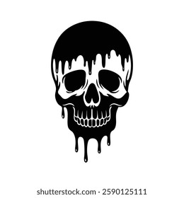 Skull Silhouette vector iconic element.