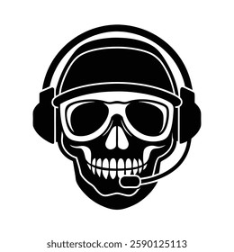 Skull Silhouette vector iconic element.
