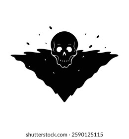 Skull Silhouette vector iconic element.