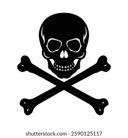 Skull Silhouette vector iconic element.