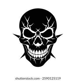 Skull Silhouette vector iconic element.
