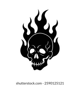 Skull Silhouette vector iconic element.