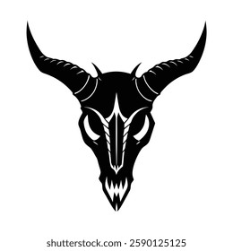 Skull Silhouette vector iconic element.