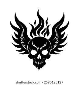 Skull Silhouette vector iconic element.