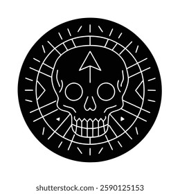 Skull Silhouette vector iconic element.