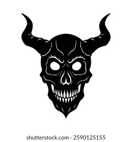 Skull Silhouette vector iconic element.