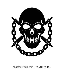 Skull Silhouette vector iconic element.