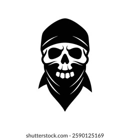 Skull Silhouette vector iconic element.