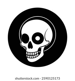 Skull Silhouette vector iconic element.