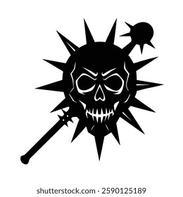 Skull Silhouette vector iconic element.