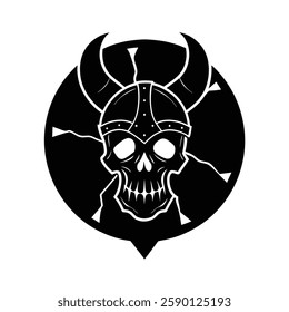 Skull Silhouette vector iconic element.