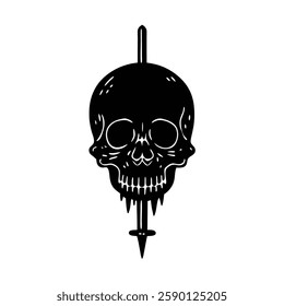 Skull Silhouette vector iconic element.