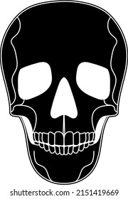 Skull. Skull silhouette. Vector illustration.