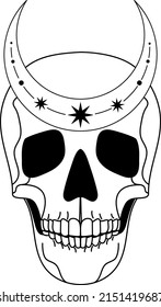 Skull. Skull silhouette. Vector illustration.