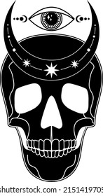 Skull. Skull silhouette. Vector illustration.