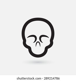 Skull, silhouette, vector illustration, isolated simple design