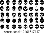 Skull silhouettes set. Skull silhouette vector illustrations.