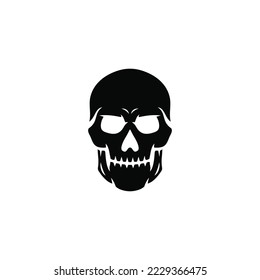 Skull simple flat icon vector