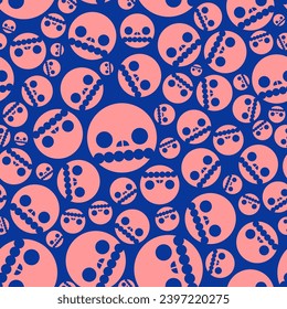 Skull simple geometric pattern seamless. Vector background