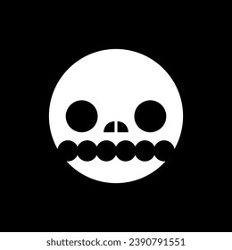 Skull simple geometric shape isolated. Vector illustration