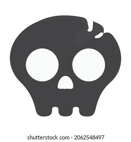 Skull simple icon. Flat desing