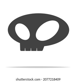 Skull simple icon transparent vector isolated