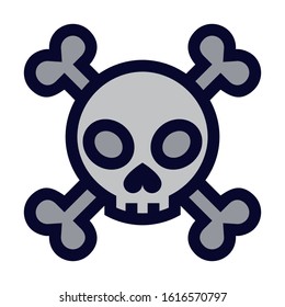 Skull. Simple Vector Color Icon.