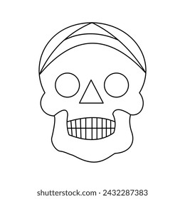 skull single continuous one line out line vector art  drawing  and tattoo design