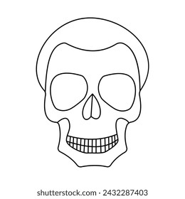 skull single continuous one line out line vector art  drawing  and tattoo design