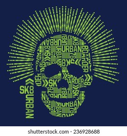 Skull skate board typography, t-shirt graphics, vectors