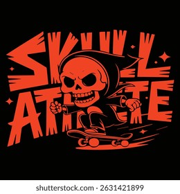 Skull with skate design ready to print 