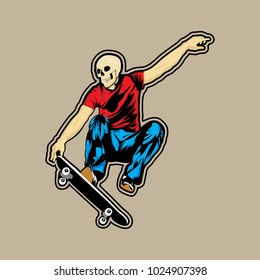 skull skateboard artwork