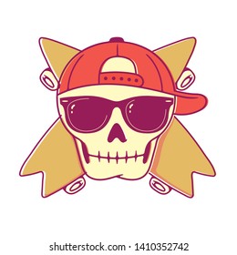 Skull Skateboard Sunglasses Summer Cool 
