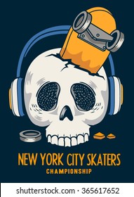 skull, skateboard, vector design work