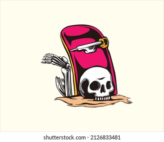 
Skull skateboarder action Royalty illustration