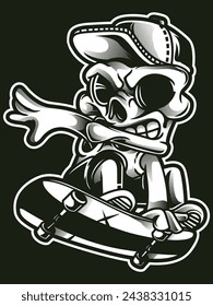 Skull Skateboarder Illustration: Design Your Skateboard Mascot