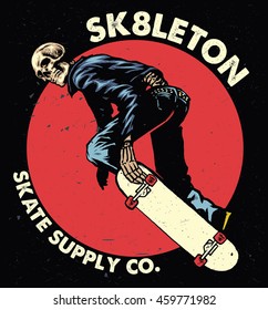 Skull skateboarding