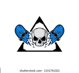 Skull skateboarding t shirt